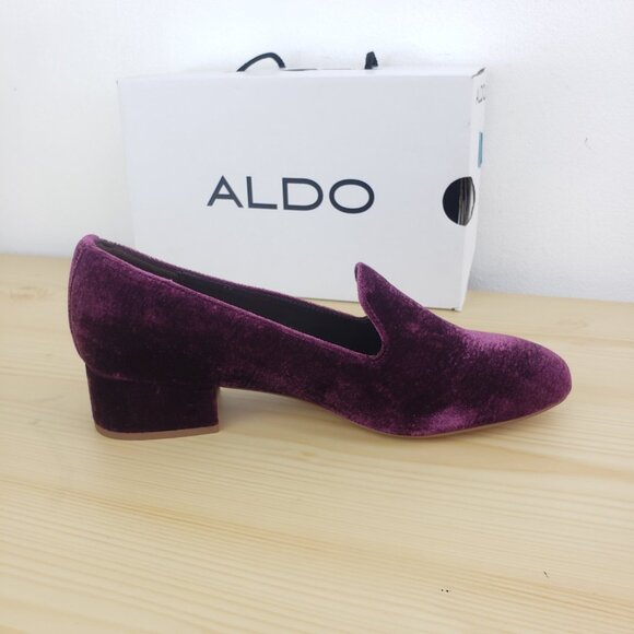 NEW ALDO CASUAL LOAFER Size 7, Women' Heels shoes, Burgundy color - Picture 9 of 13